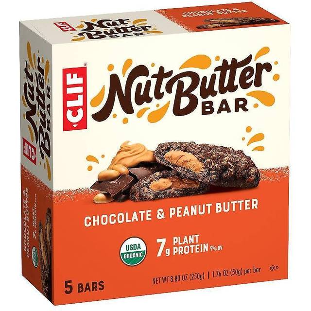 Clif Bar Organic Nut Butter Bars Chocolate & Peanut Butter 5 Bars