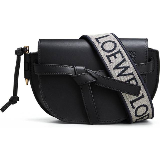 Loewe Mini Gate Dual Bag in Black - Gold Tone (Size Height 12.5 cm x Width 21 cm x Depth 9.5 cm)