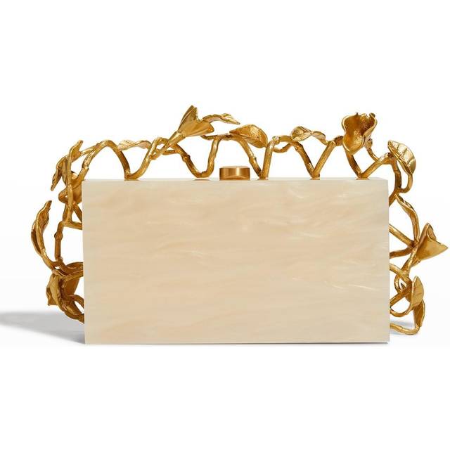 Cult Gaia - Fana Marbled Acrylic And Gold-tone Clutch - Ivory - One size