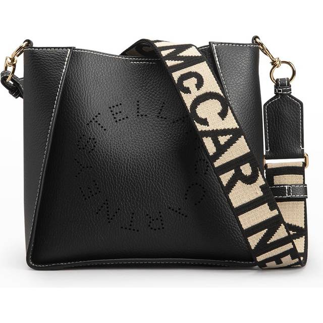 Stella Mccartney Black Logo Crossbody Bag (Size H:23cm x W:23cm x D:8cm)