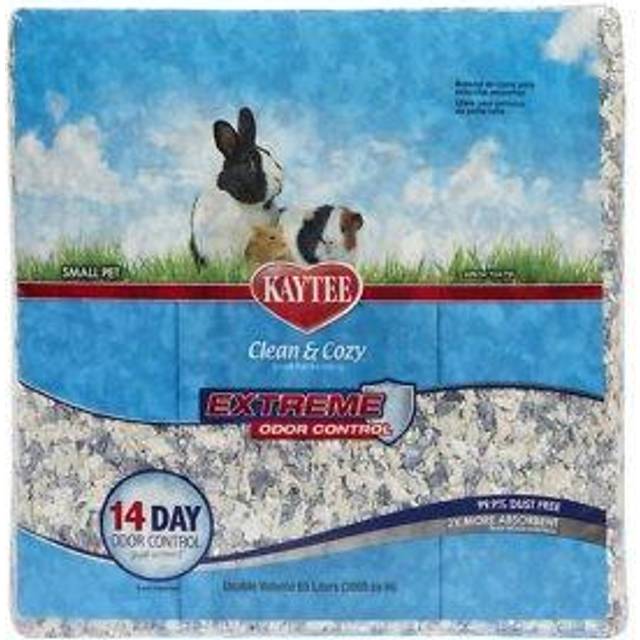 Kaytee Clean & Cozy Strö med extrem luktkontroll för smådjur som möss, ökenråttor, gnagare, hamster, kanin, superabsorberande pappersströ, 99,9% dammfritt, 65 liter