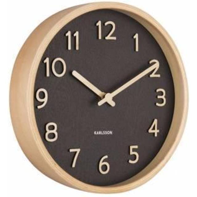 Karlsson Pure Wood Table & Mantel Analogue Clock - Black