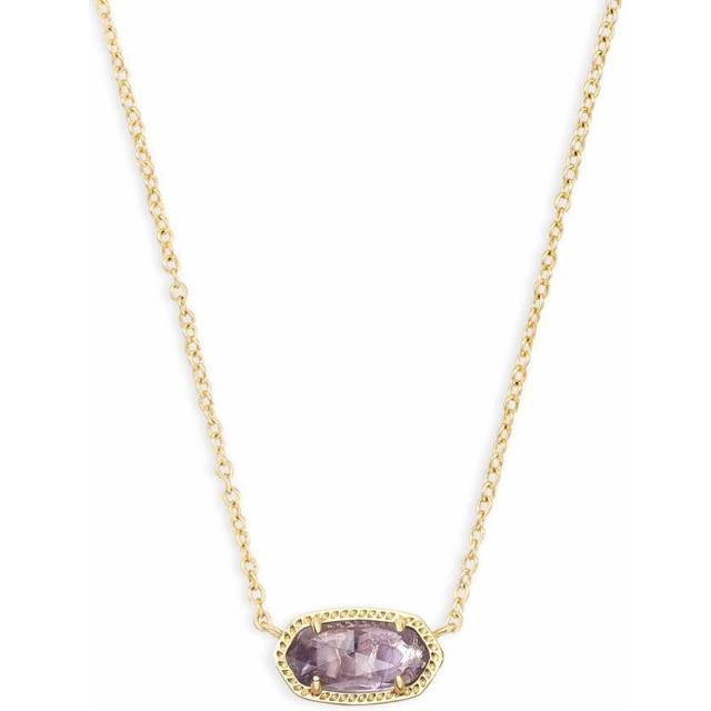 Kendra Scott Elisa Short Pendant Necklace for Women  Dainty Fashion Jewelry  14k Gold-Plated  Amethyst