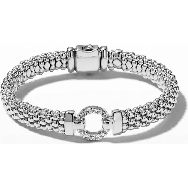 Lagos Sterling Silver Enso Rope Bracelet with Diamonds