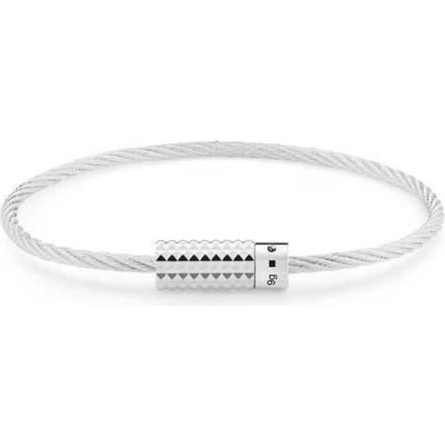 9g Polished Pyramid Guilloche Cable Bracelet