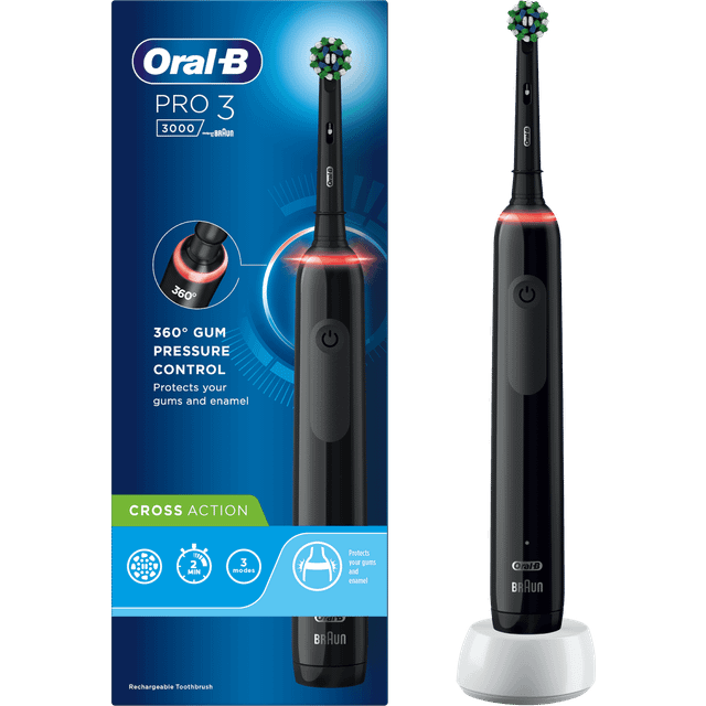 Oral-B Pro 3 3000 CrossAction Black - Elektrisk tandbørste test - Techii.dk