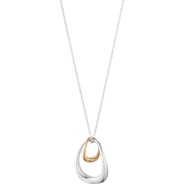 Georg Jensen Offspring halskæde med sølv og 18 kt. rosa guld vedhæng