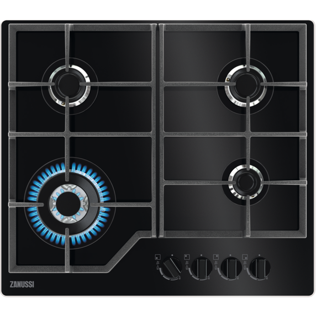 Zanussi ZGGN645K - Black 4 Zone Gas Hob
