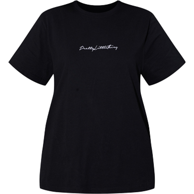 PRETTYLITTLETHING Cotton Black Oversized T-Shirt, Black