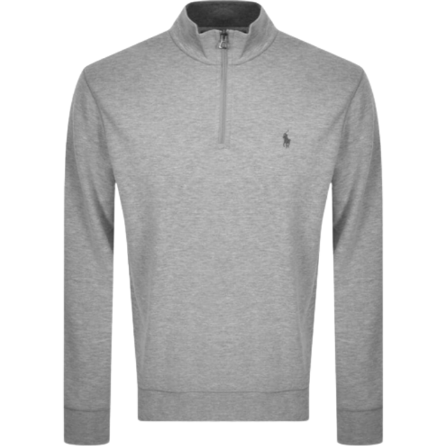 Polo Ralph Lauren Cotton-Jersey Quarter-Zip Jumper - XXL - Grey