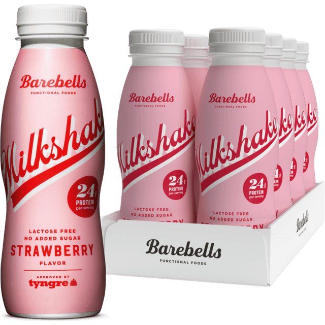 8 x Barebells Milkshake - 330 ml - Strawberry - Proteinshake, Proteindryck