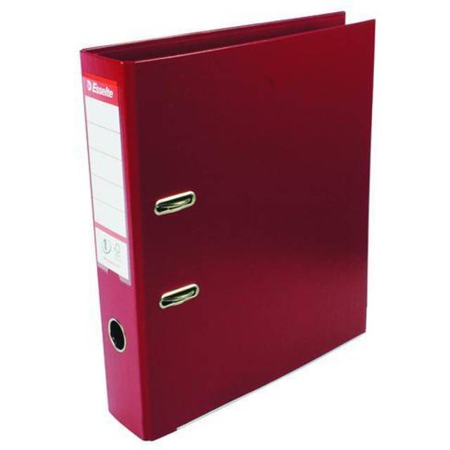 Esselte No.1 Plastic Lever Arch File A4 75MM - Bordeaux - Outer Carton of 10 - Burgundy
