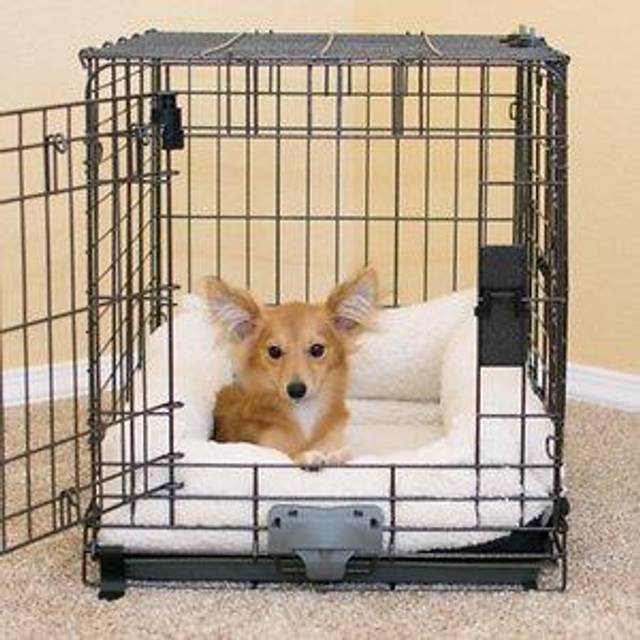 Ultra Plush Deluxe Bolster Dog Crate Pad, Portable Plush Bed, Mat & Kennel Indoor Mat for Crate (Crate Not Included) - Fleece 14 X 22 Inches