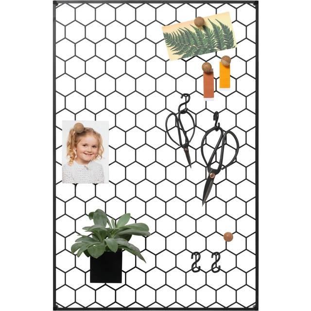 40 x 60 cm. Hexagonal Grid / Bulletin board, black metal