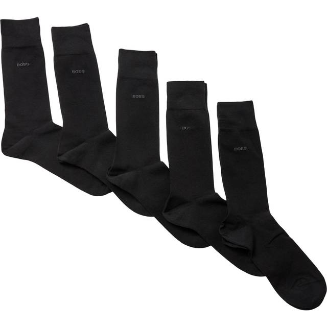 BOSS Cotton Blend Socks, Pack of 5, Black