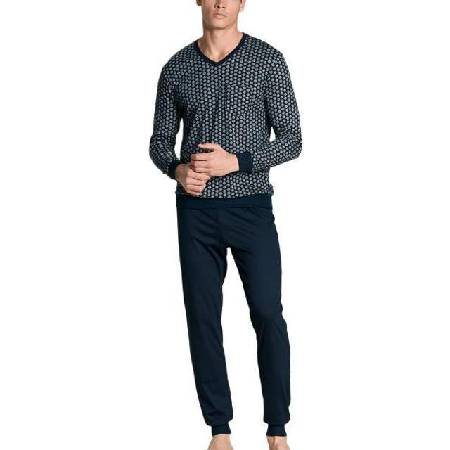 CALIDA Relax Swiss Edition pyjamas-set, mörk safir, normal
