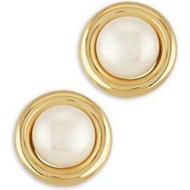 Bloomingdale's Fine Collection Cultured Freshwater Button Pearl Stud Earrings in 14K Yellow Gold