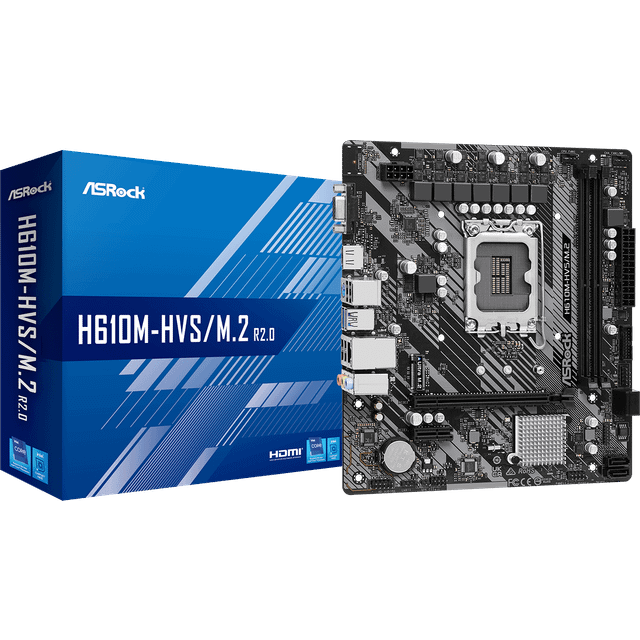 ASRock H610M-HVS/M.2 R2.0 mATX Motherboard for Intel LGA1700 CPUs