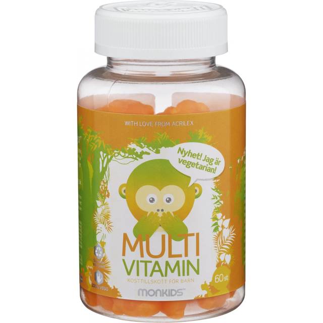 Monkids Multivitamin + Apelsin, 60 tuggtabl