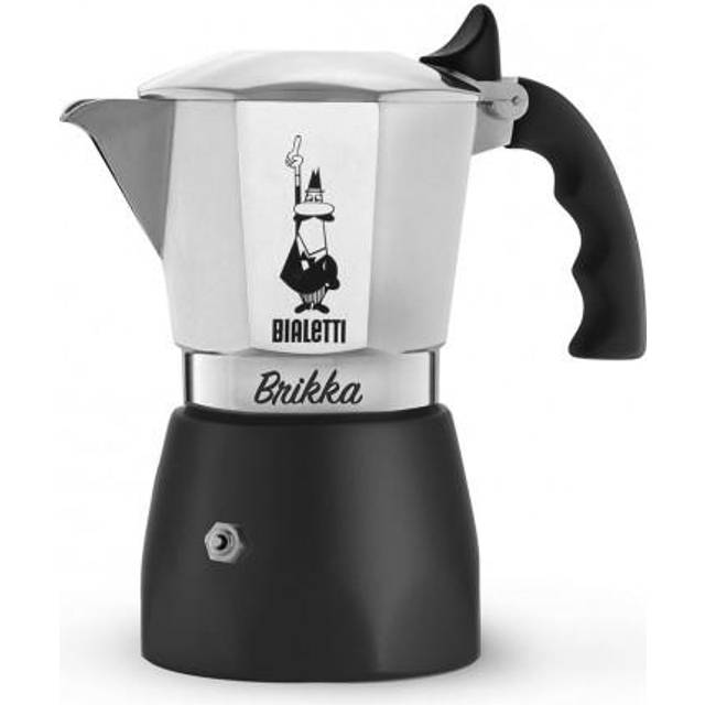Bialetti – Nya Brikka, Kaffebryggare För Moka, Den Enda Kaffebryggaren För Spis Som Gör En Espresso Med Crema, 4 Koppar (170 Ml), Aluminium Och Svart