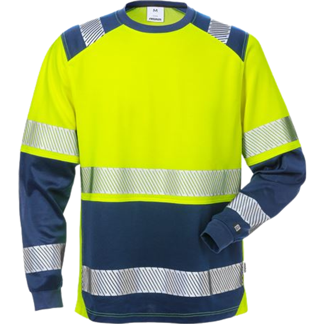 Fristads T-shirt lång ärm 7519 THV Klass 1 Varselgul/Svart XL (XL)