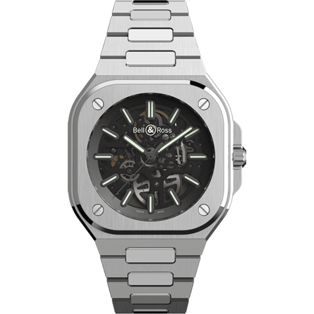 Bell & Ross Watch BR 05 Skeleton Nightlum Bracelet Limited Edition - Black