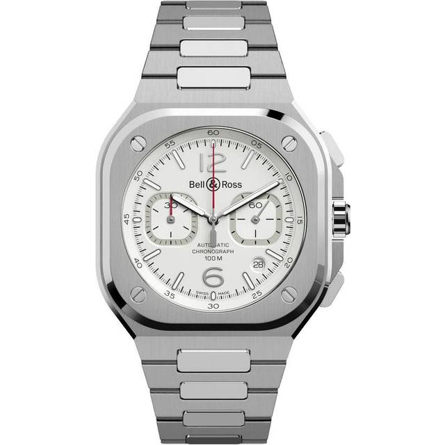 Bell & Ross Watch BR 05 Chronograph White Hawk Bracelet Limited Edition - Silver
