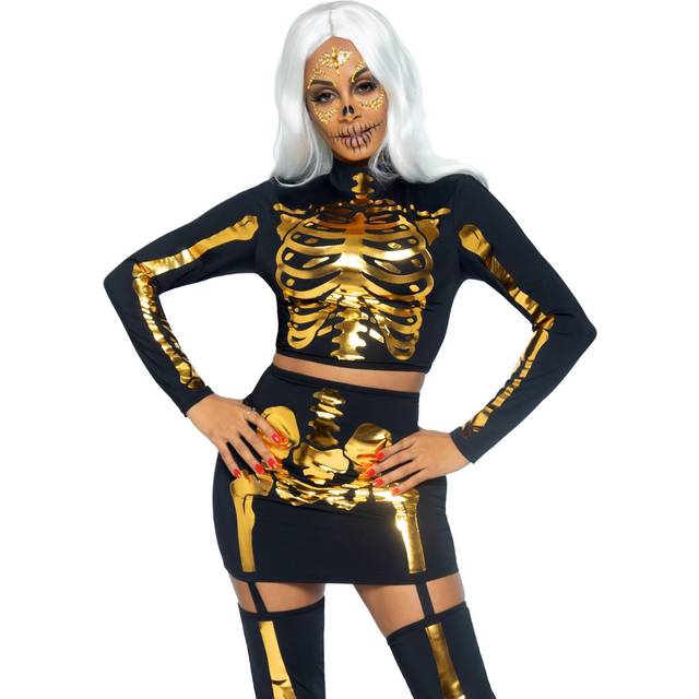 2 PC Golden Skeleton  includes - LARGE / BLACK/GOLD