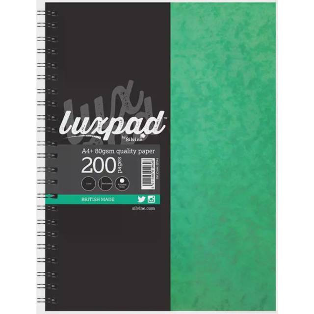 Silvine Luxpad Metallic A4 FSC Wirebound Notebook - Lined (200 Pages) Pack of 3