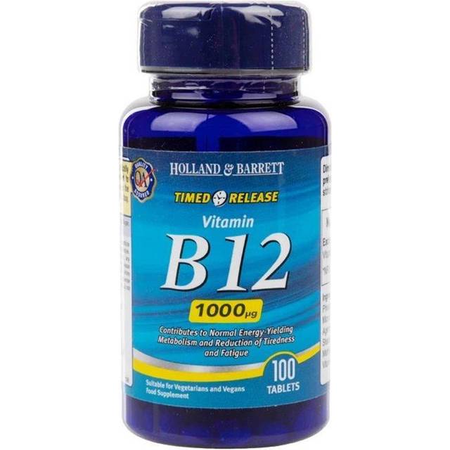B12-vitamin med tidsbegränsad frisättning, 1000 mcg - 100 tabletter