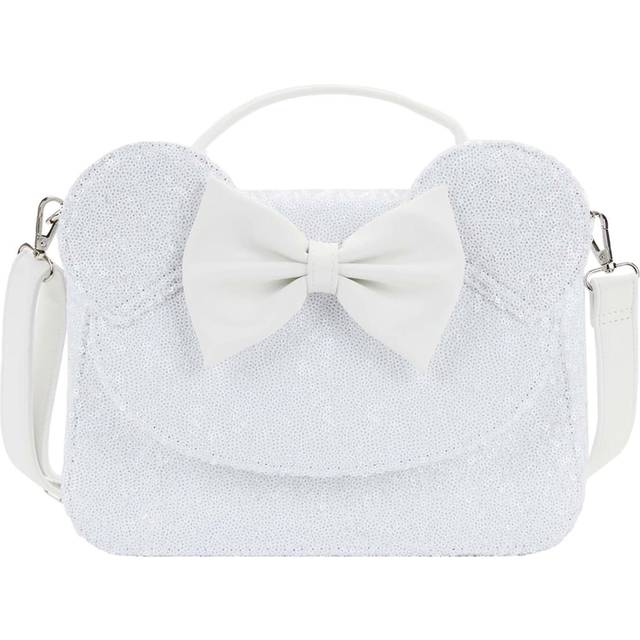 Loungefly Disney Minnie Sequin Wedding Crossbody Purse - White (One-Size)