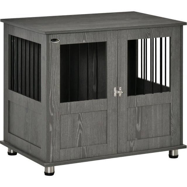 PawHut Furniture Style Pet Kennel For Small and Medium Dogs - Grey, Grey