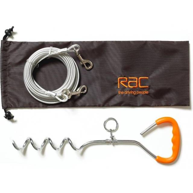RAC Tie Out Stake & Cable Travel Kit for Dogs - 15FT