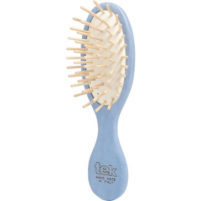 TEK Tek Small Oval Hair Brush With Short Wooden Pins Blue