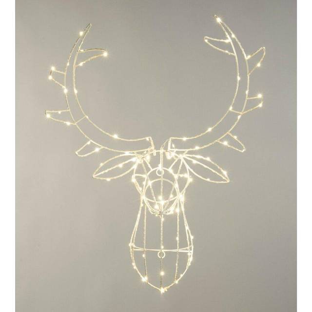 Christmas 70cm Metal Reindeer Deer Stag Head 120 Warm white LED Twinkling lights