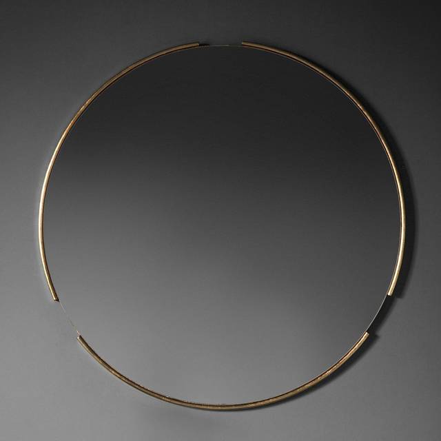 Crossland Grove Hever Round Wall Mirror Gold - 800x15x800mm, Gold