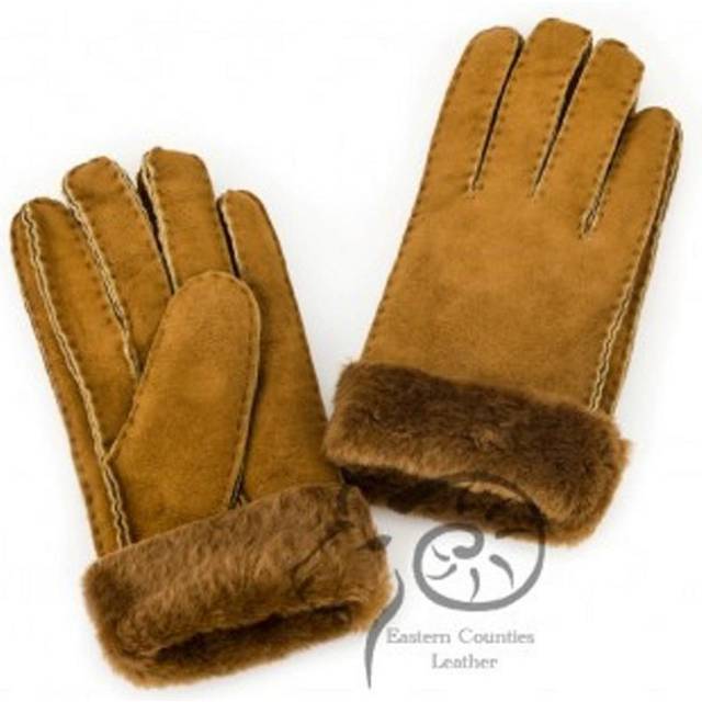 (XL, Coffee) Eastern Counties Leather Womens/Ladies Cuffed Sheepskin Gloves