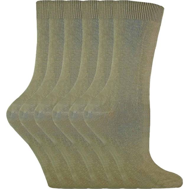 (4-7 UK, PL30 Coral) Sock Snob - 6 Pairs of Ladies  Plain Coloured Cotton Rich Ankle Socks