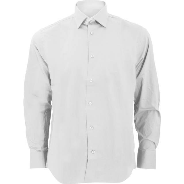 (16, Chocolate) Russell Collection Mens Long Sleeve Easy Care Fitted Shirt