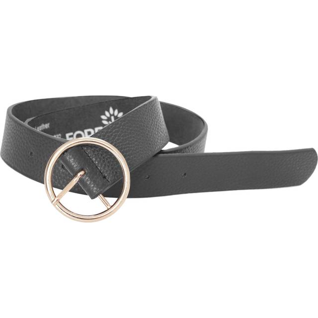 (L, Black) Forest Womens/Ladies Circle Buckle Leather Belt