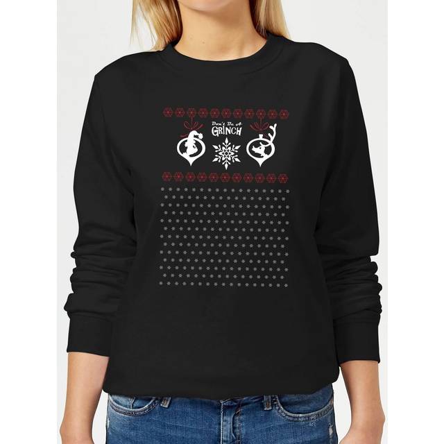 The Grinch Pattern Women's Christmas Jumper - Black - XXL