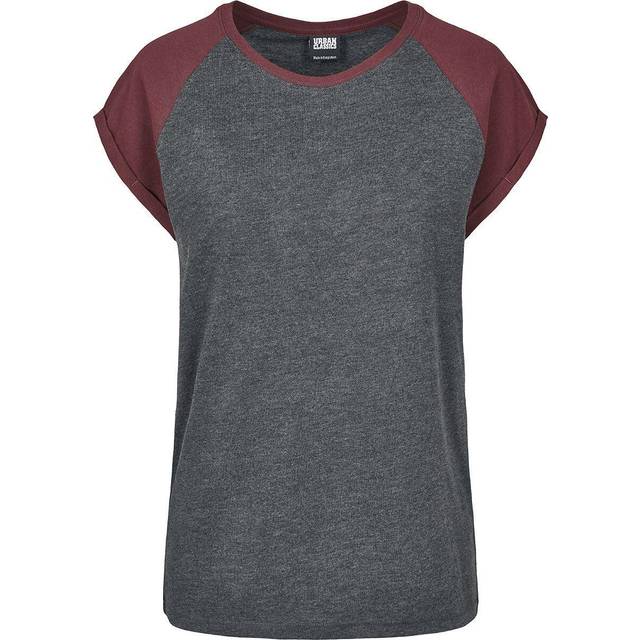 Urban Classics dam T-tröja Damer kontrast raglan te, Svart/Darkcamo, 5XL