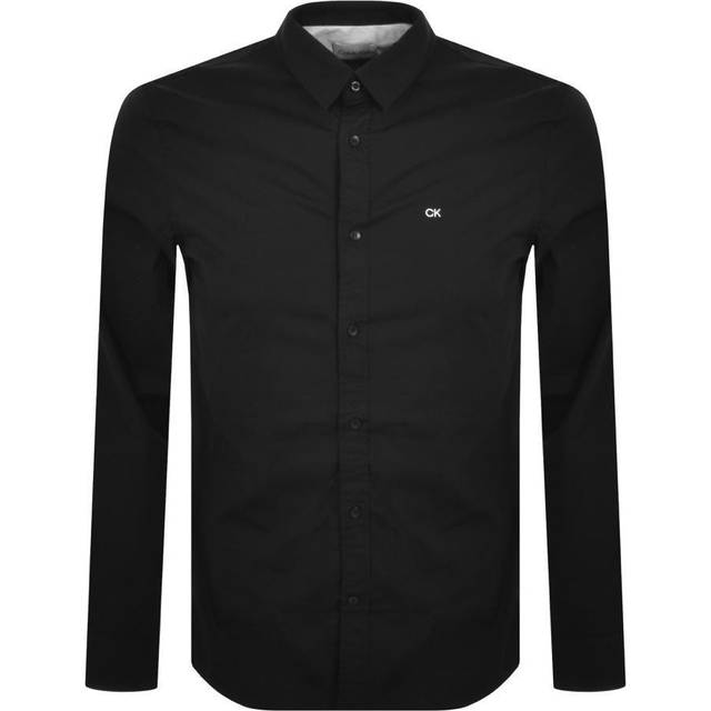 Calvin Klein POPLIN STRETCH SLIM SHIRT - Black