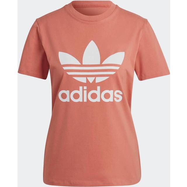 adidas Originals Womens ADICOLOR CLASSICS TREFOIL TEE - Salmon Cotton - Size 6 UK