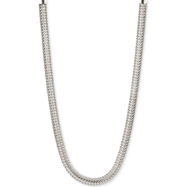 Anne Klein Women's Herringbone Chain Necklace in Silver-Tone