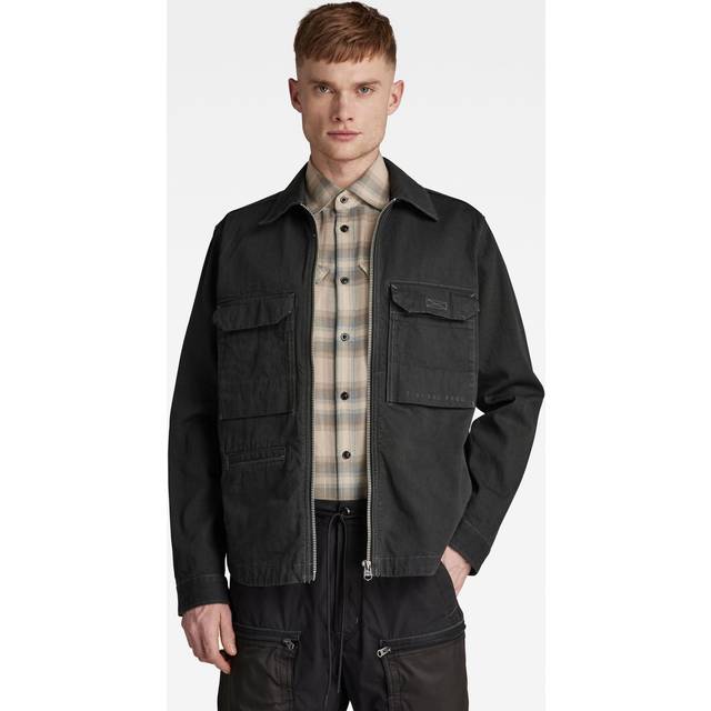 G-STAR RAW Herr zip overshirt, svart (Jet Black D189-A814), L