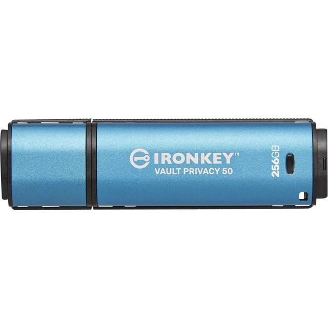 Kingston IronKey Vault Privacy 50 FIPS 197-certifierad och 256-bitars XTS-AES krypterad USB-minne för dataskydd - IKVP50-256GB