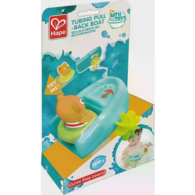 Hape Toynamics Tubing Pull-Back Båt Rörligt Bath Speedboat Leksak För Småbarn, 18 Månader Och Uppåt, Färgglad