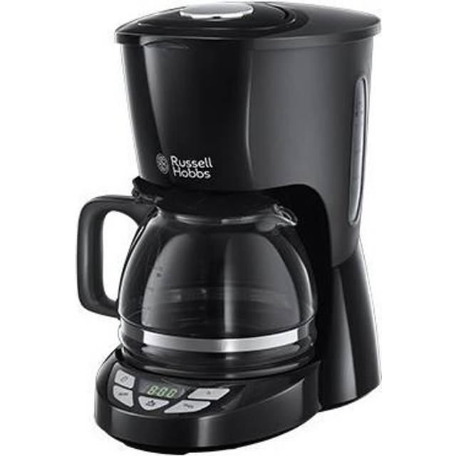 Russell Hobbs kaffebryggare, programmerbar timer, upp till 10 koppar, 1.25l glaskanna, varmhållningsfunktion, automatisk avstängning, droppstopp, 975W, filterkaffe, Textures Plus 22620-56