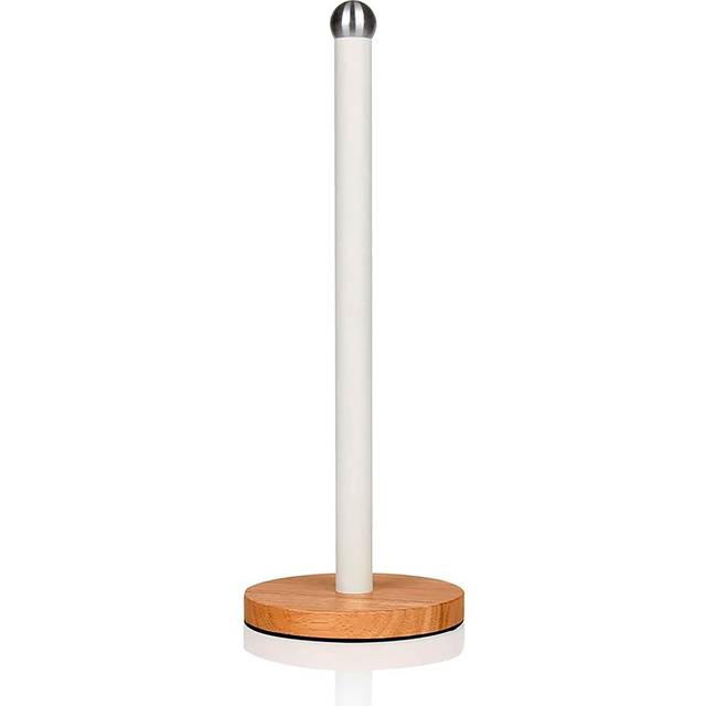 Nordic Towel Pole with Bamboo Base - White - One Size - Swan